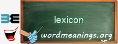 WordMeaning blackboard for lexicon